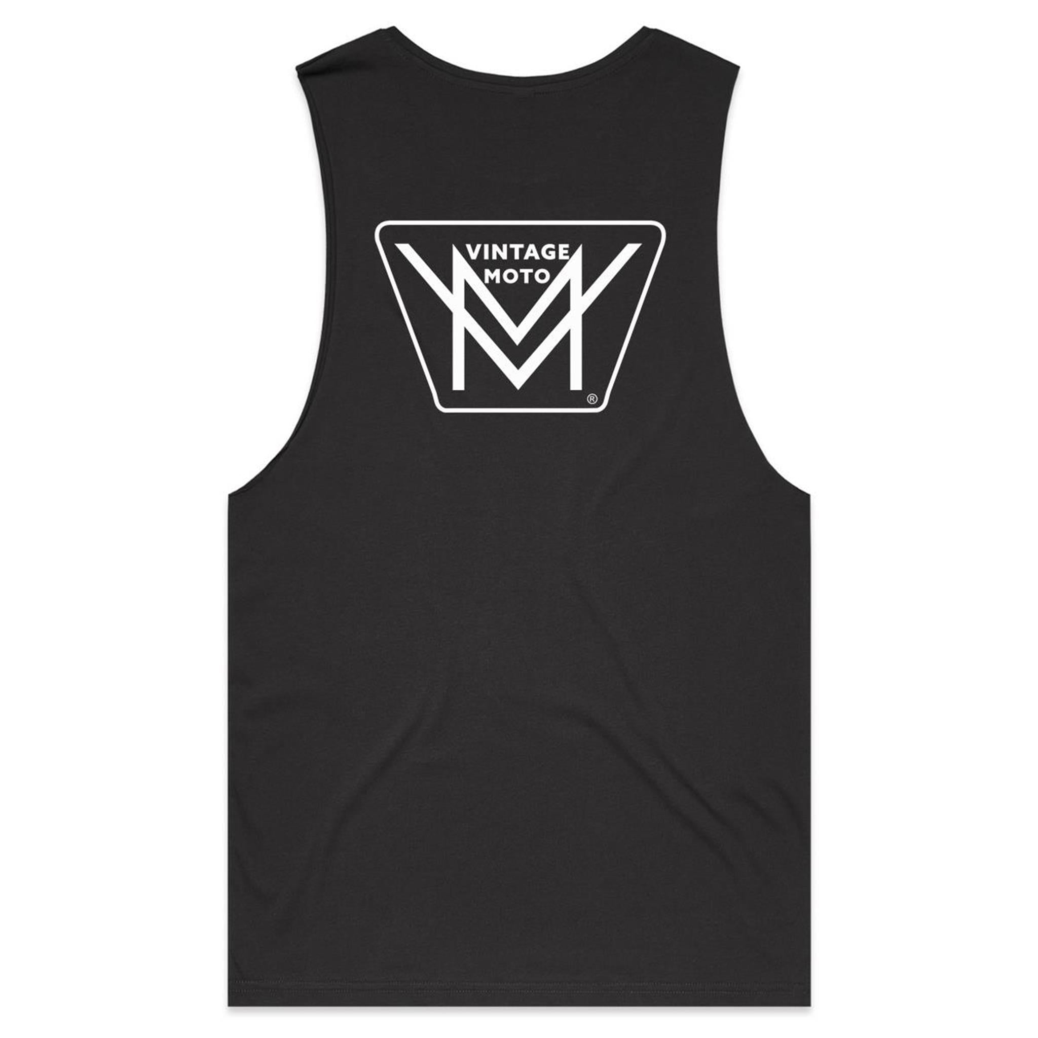 Vintage Moto Mens Tank Top Logo Rear Only