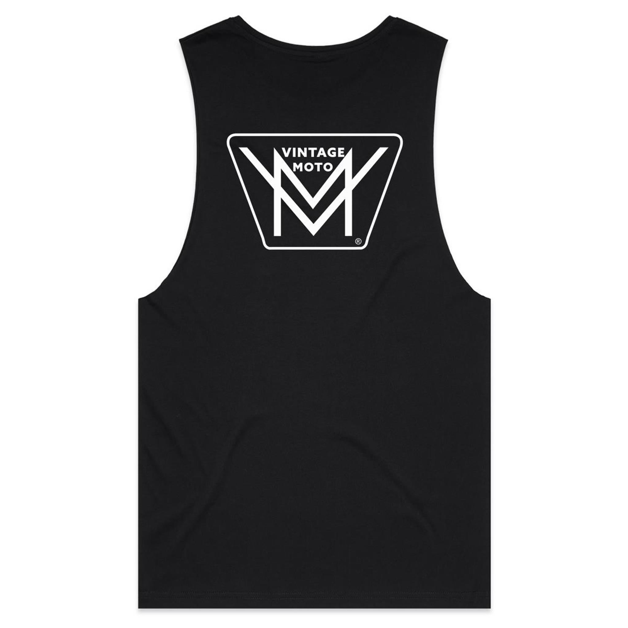 Vintage Moto Mens Tank Top Logo Rear Only