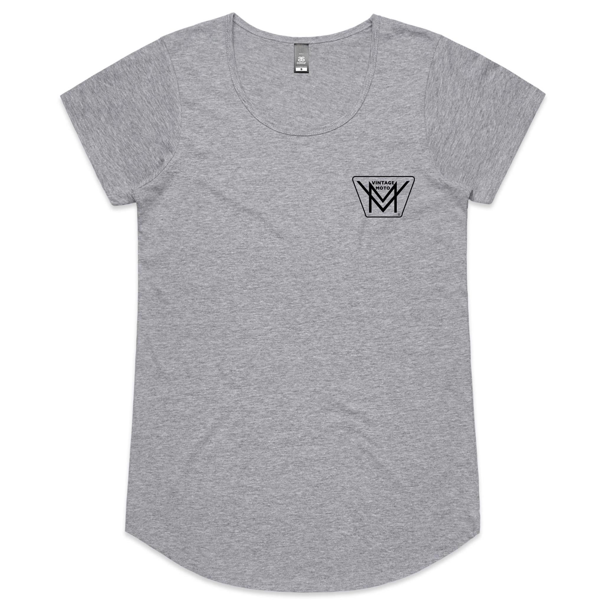 Vintage Moto Womens Scoop Neck Tee Logo Front Only