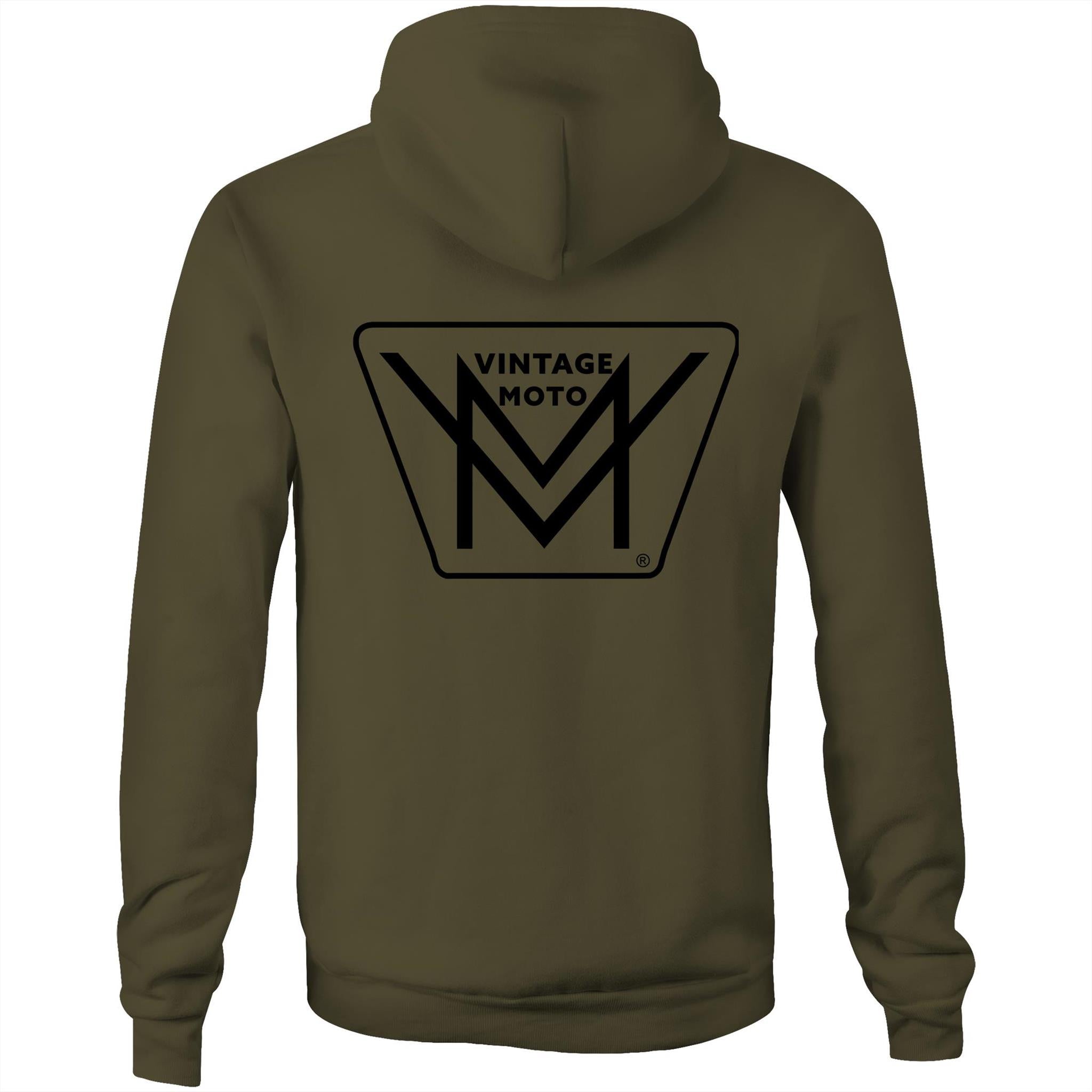 Vintage Moto Classic Hoodie Logo Rear Only