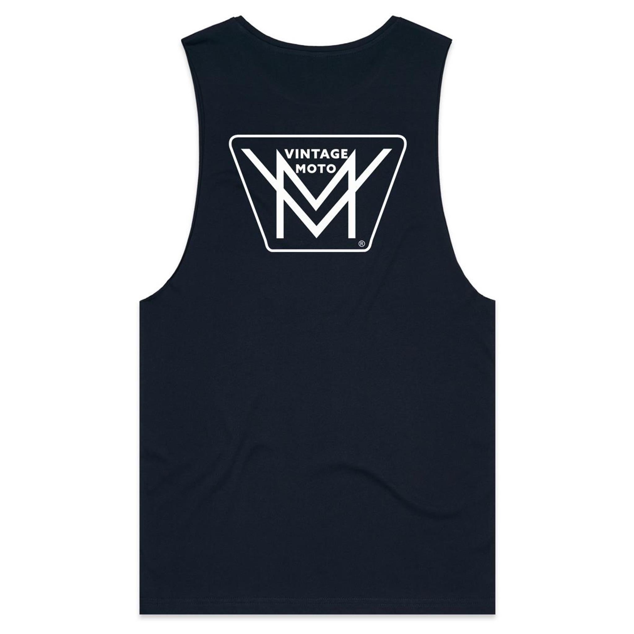 Vintage Moto Mens Tank Top Logo Rear Only