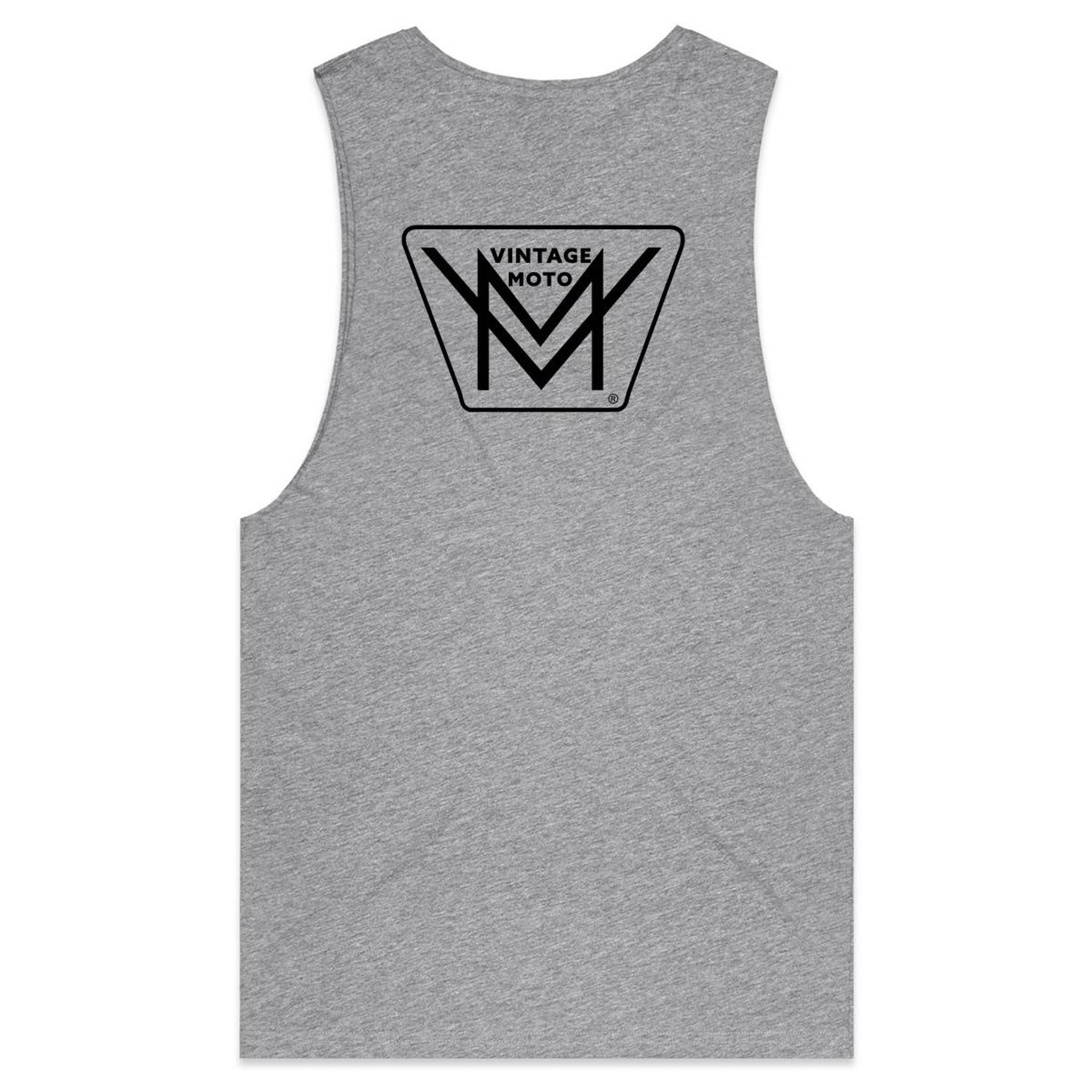 Vintage Moto Mens Tank Top Logo Rear Only